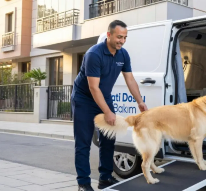 Evden alınan köpek için güvenli transfer hizmeti